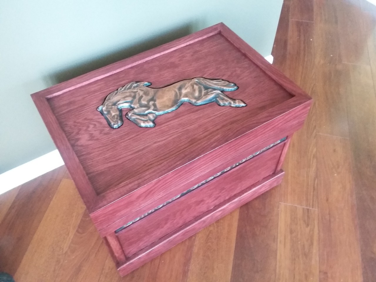Tack Trunk with Copper Bas Relief